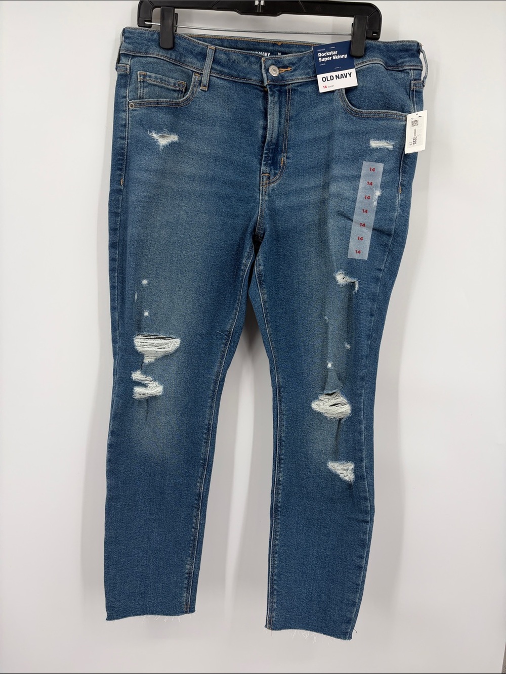 Old Navy Women's Ripped Skinny Jeans - Rockstar 14 SHORT